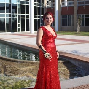 Red large corset back